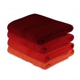 Πετσέτες Rainbow 317HBY1413 (Σετ 4τμχ) Red L'essentiel Maison RED