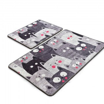 Bath Mats Meow 359CHL2376 (Set 2pcs) Grey L'essentiel Maison