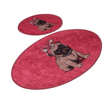 Πατάκια Μπάνιου Pink Pug 359CHL2398 (Σετ 2τμχ) Multi L'essentiel Maison