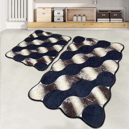 Πατάκια Μπάνιου Circle 359CHL2565 (Σετ 2τμχ) Black-Gold L'essentiel Maison BLACK-GOLD