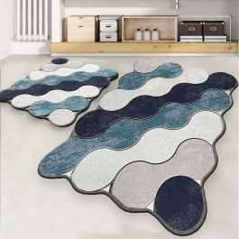 Πατάκια Μπάνιου Circle 359CHL2571 (Σετ 2τμχ) Blue L'essentiel Maison BLUE