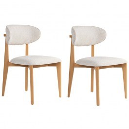 Καρέκλα Lionte (Σετ 2Τμχ) 566WYL1130 53x58x86cm White-Oak WHITE-OAK