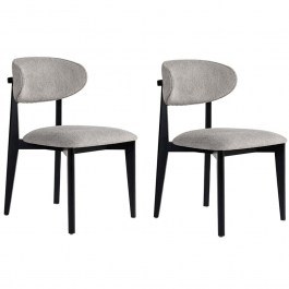 Καρέκλα Lionte (Σετ 2Τμχ) 566WYL1125 53x58x86cm Grey-Black GREY-BLACK