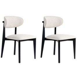 Καρέκλα Lionte (Σετ 2Τμχ) 566WYL1128 53x58x86cm White-Black WHITE