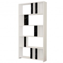 Bookcase Lima 845HCT3636 90x20x180cm Marble Effect Black-White BLACK-WHITE