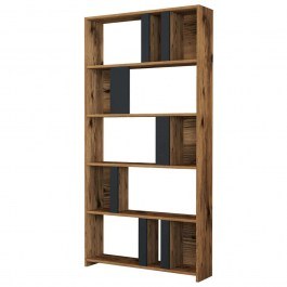 Bookcase Lima 845HCT3640 90x20x180cm Walnut-Anthracite WALNUT-ANTHRACITE