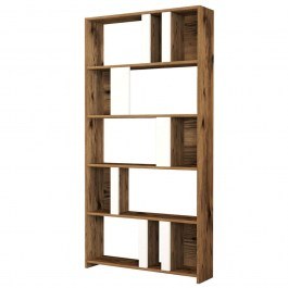 Bookcase Lima 845HCT3642 90x20x180cm Walnut-White WALNUT