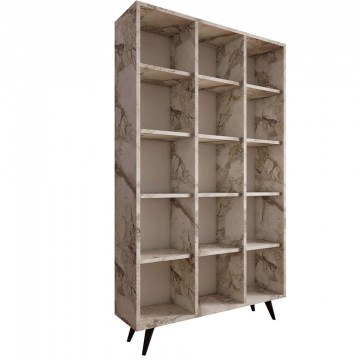 Βιβλιοθήκη Zipa 811MDD3611 100x25x184cm Marble Effect White