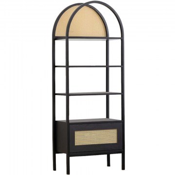 Βιβλιοθήκη Nala 141HWR1153 76x40x185cm Black-Natural