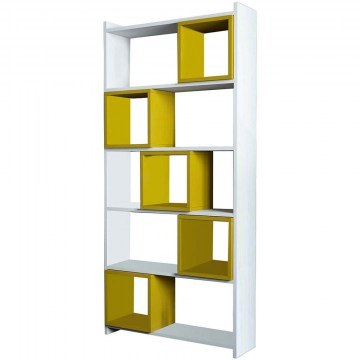 Bookcase Box 845HCT3628 80x22x170cm White-Yellow