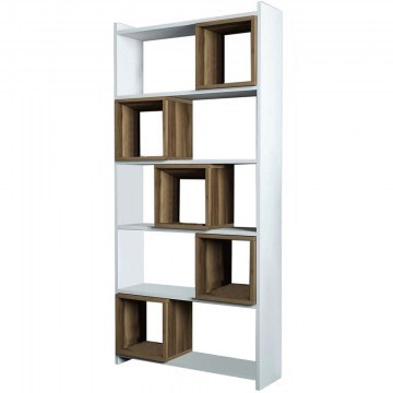 Βιβλιοθήκη Box 845HCT3630 80x22x170cm White-Walnut
