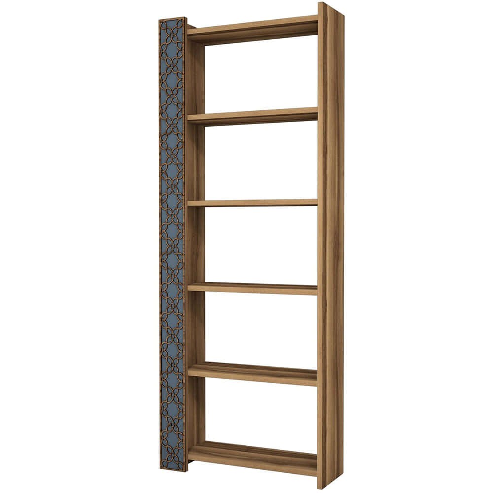 Βιβλιοθήκη City 845HCT3608 64,6x24,2x170cm Walnut-Blue Grey