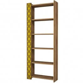 Βιβλιοθήκη City 845HCT3610 64,6x24,2x170cm Walnut-Yellow WALNUT-YELLOW