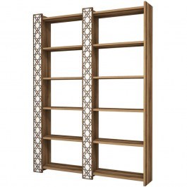 Bookcase City 845HCT3612 124,6x24,2x170cm Walnut-White WALNUT-WHITE