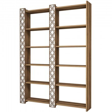 Βιβλιοθήκη City 845HCT3612 124,6x24,2x170cm Walnut-White