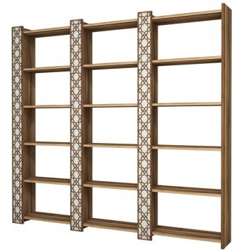 Bookcase City 845HCT3621 184,6x24,2x170cm Walnut-Cream