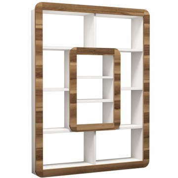Βιβλιοθήκη Orkide 845HCT3623 108,4x21,8x140cm White-Walnut