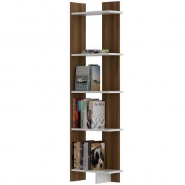 Bookcase Als 875ZNA3602 45x22x170cm Walnut-White WALNUT