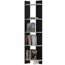 Bookcase Als 875ZNA3604 45x22x170cm Black-White BLACK