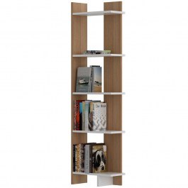 Bookcase Als 875ZNA3605 45x22x170cm Teak-White TEAK