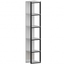 Bookcase Texas 875ZNA3611 33,7x29,5x180cm Black-White BLACK-WHITE