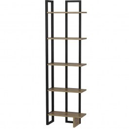 Βιβλιοθήκη Alice 875ZNA3619 45x22x180cm Black-Oak OAK-BLACK