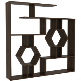 Bookcase Tamara 875ZNA3637 134x22x134cm Walnut WALNUT