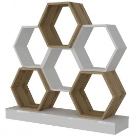 Bookcase Cicek 322RTC1102 120x29,5x109cm White-Oak WHITE-OAK