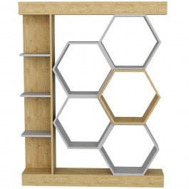Bookcase Sueno 322RTC1111 140x29,6x177,4cm White-Oak WHITE-OAK