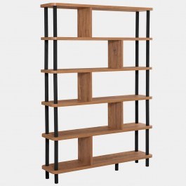 Βιβλιοθήκη Meta 688DRA1208 120x28x168,5cm Black-Pine OAK-BLACK