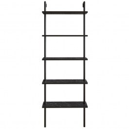 Floor Rack Paula 541HDL1304 60x22x174cm Marble Effect Black BLACK