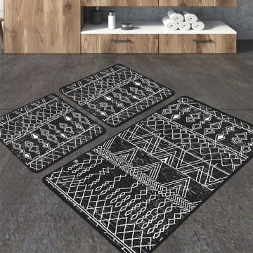 Πατάκια Μπάνιου Straordinario 359CHL4689 (Σετ 2τμχ) Black-White L'essentiel Maison