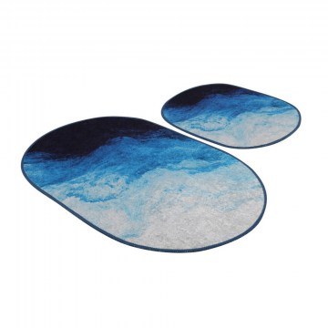 Bath Mat Oseyan 78 510CHL1180 (Set 2pcs) Black-Blue L'essentiel Maison