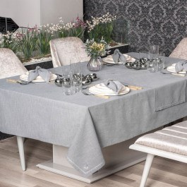 Τραπεζομάντηλο Pera Με Runner Και Πετσέτες (Σετ 8τμχ) Grey L'essentiel Maison GREY