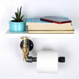 Χαρτοθήκη Μπάνιου Με Ράφι Boruraf236 268EVL137330x12x23 White Kalune Design WHITE