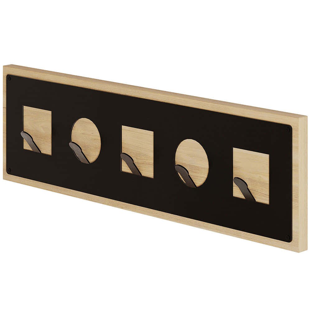 Κρεμάστρα Τοίχου 5 Θέσεων Icon 855DTE5122 54,2x2x16cm Black-Oak Hanah Home