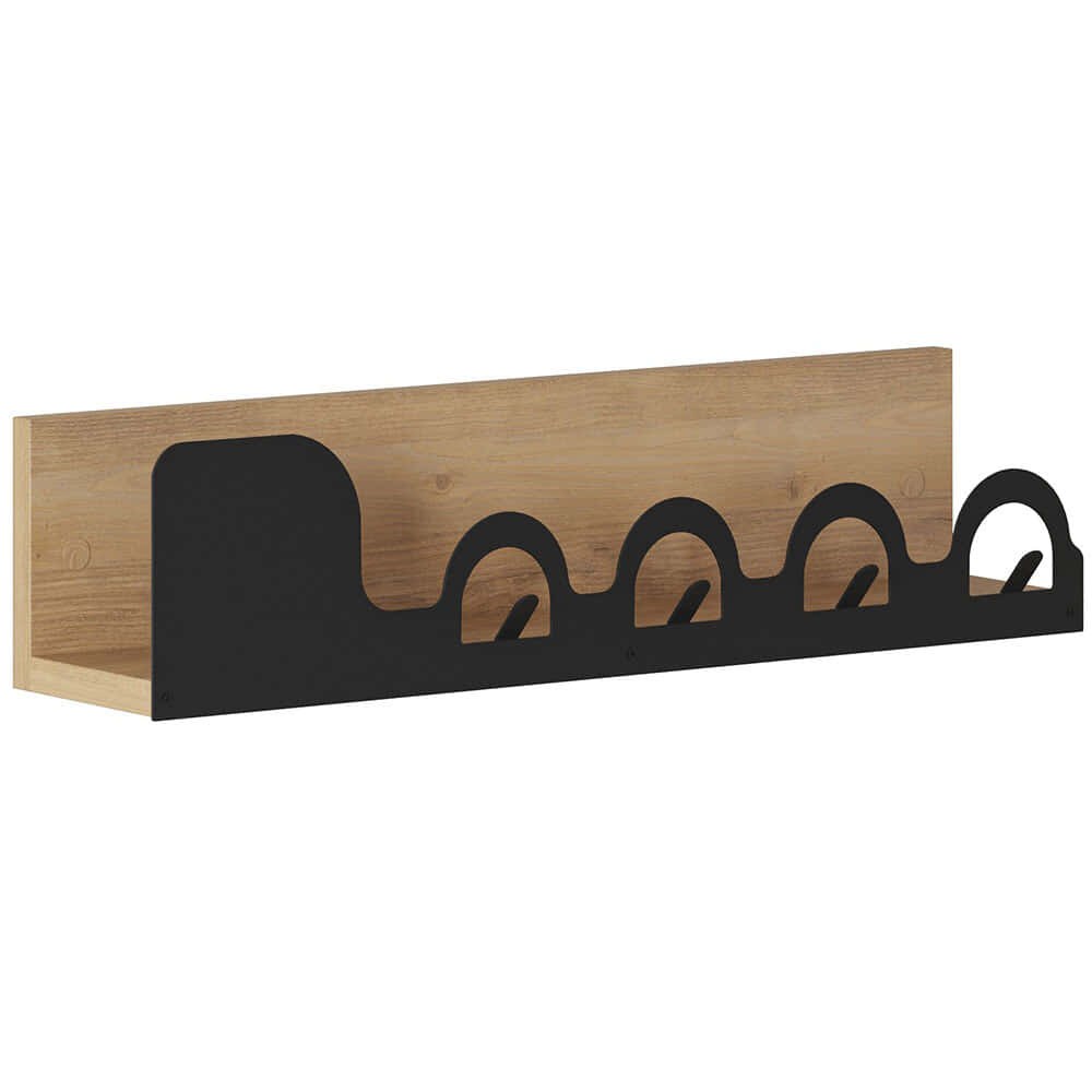 Κρεμάστρα Τοίχου 4 Θέσεων Liora 855DTE5150 63x14x14cm Black-Oak Hanah Home