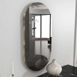 Wall Mirror Riors 116SAM1175 45x2,2x85cm Dark Grey-Gold Hanah Home DARK GREY-GOLD