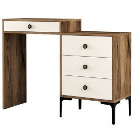 Τουαλέτα Lizbon 845HCT2305 124x40x84,7cm Walnut-Cream WALNUT-CREAM