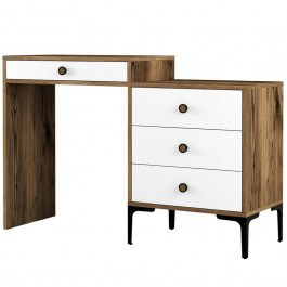 Τουαλέτα Lizbon 845HCT2302 124x40x84,7cm Walnut-White WALNUT-WHITE