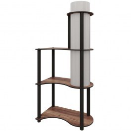 Φωτιστικό Δαπέδου Με Ραφάκια 666PTR1112 50x30x120cm 1xE27 40W Walnut Opviq WALNUT