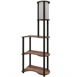 Φωτιστικό Δαπέδου Με Ραφάκια 666PTR1108 50x30x140cm 1xE27 40W Walnut Opviq WALNUT