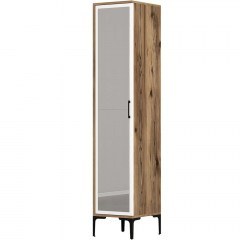 Ντουλάπα Μονόφυλλη Kumsal 845HCT5405 40x47,5x201,4cm Walnut-White