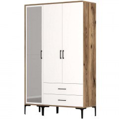 Ντουλάπα Τρίφυλλη Kumsal 845HCT5455 120x47,5x201,4cm Walnut-White