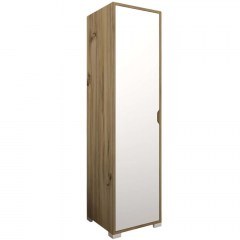 Ντουλάπα Μονόφυλλη 350MWD1122 40x45x183cm Light Walnut-White