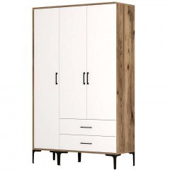 Ντουλάπα Τρίφυλλη Kumsal 845HCT5460 120x47,5x201,4cm Walnut-White