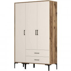Ντουλάπα Τρίφυλλη Kumsal 845HCT5461 120x47,5x201,4cm Walnut-Cream