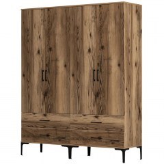 Ντουλάπα Τετράφυλλη Kumsal 845HCT5487 160x47,5x201,4cm Walnut