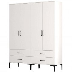 Ντουλάπα Τετράφυλλη Kumsal 845HCT5488 160x47,5x201,4cm White