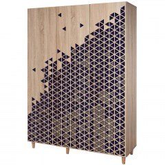 Ντουλάπα Τρίφυλλη Mode 863SPH4211 135x52x192cm Oak-Blue
